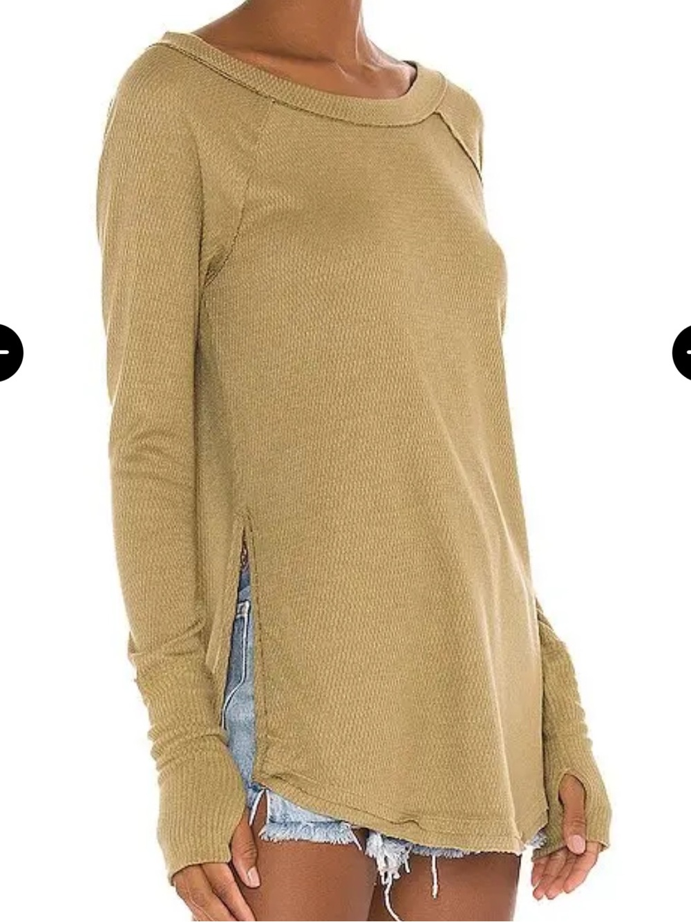 Free People “We the Free” Snowy Thermal Long-Sleeve in Green Size Small